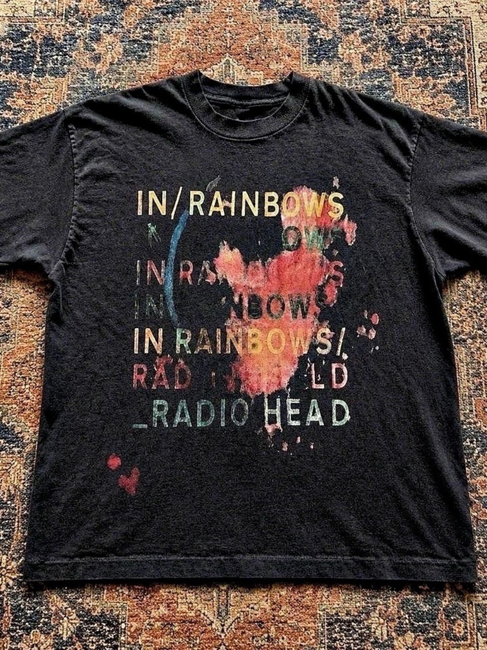 Radiohead In Rainbows Album Graphic T-Shirt Black